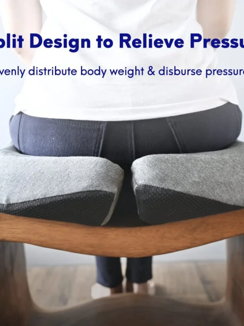 C CUSHION LAB Patented Pressure Relief Seat Cushion for Long Sitting, Gray, New